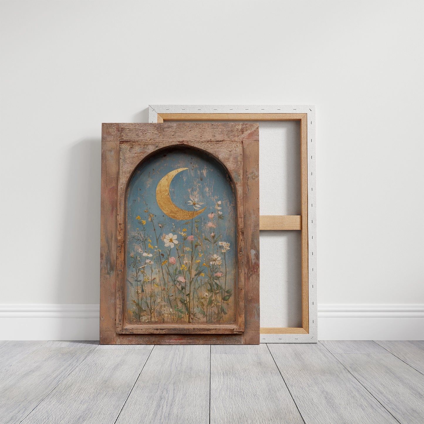 Crescent Over Quiet Blooms