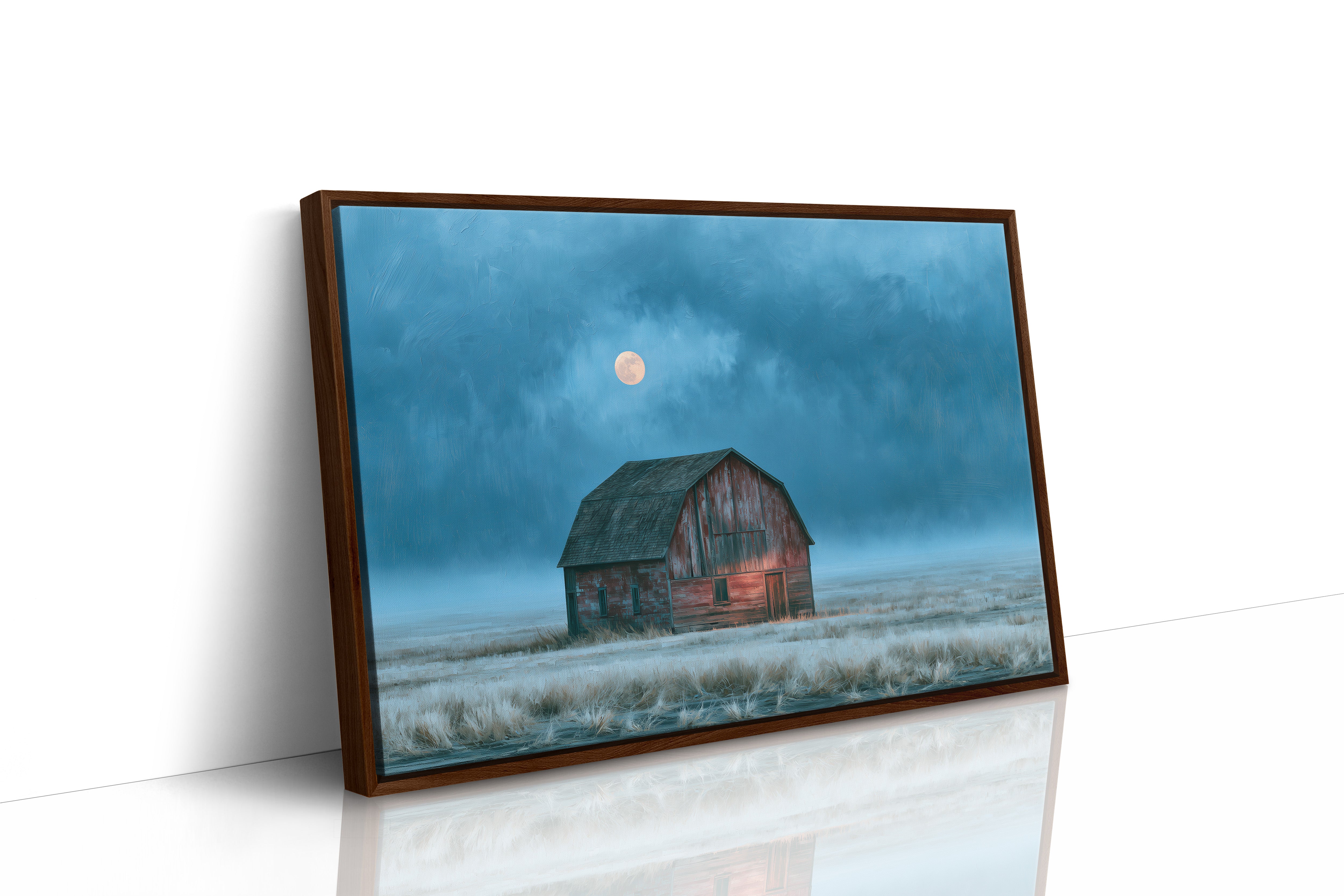 Frost Field Barn at Moonrise