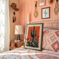 Saguaro Tales In Coral Sunset