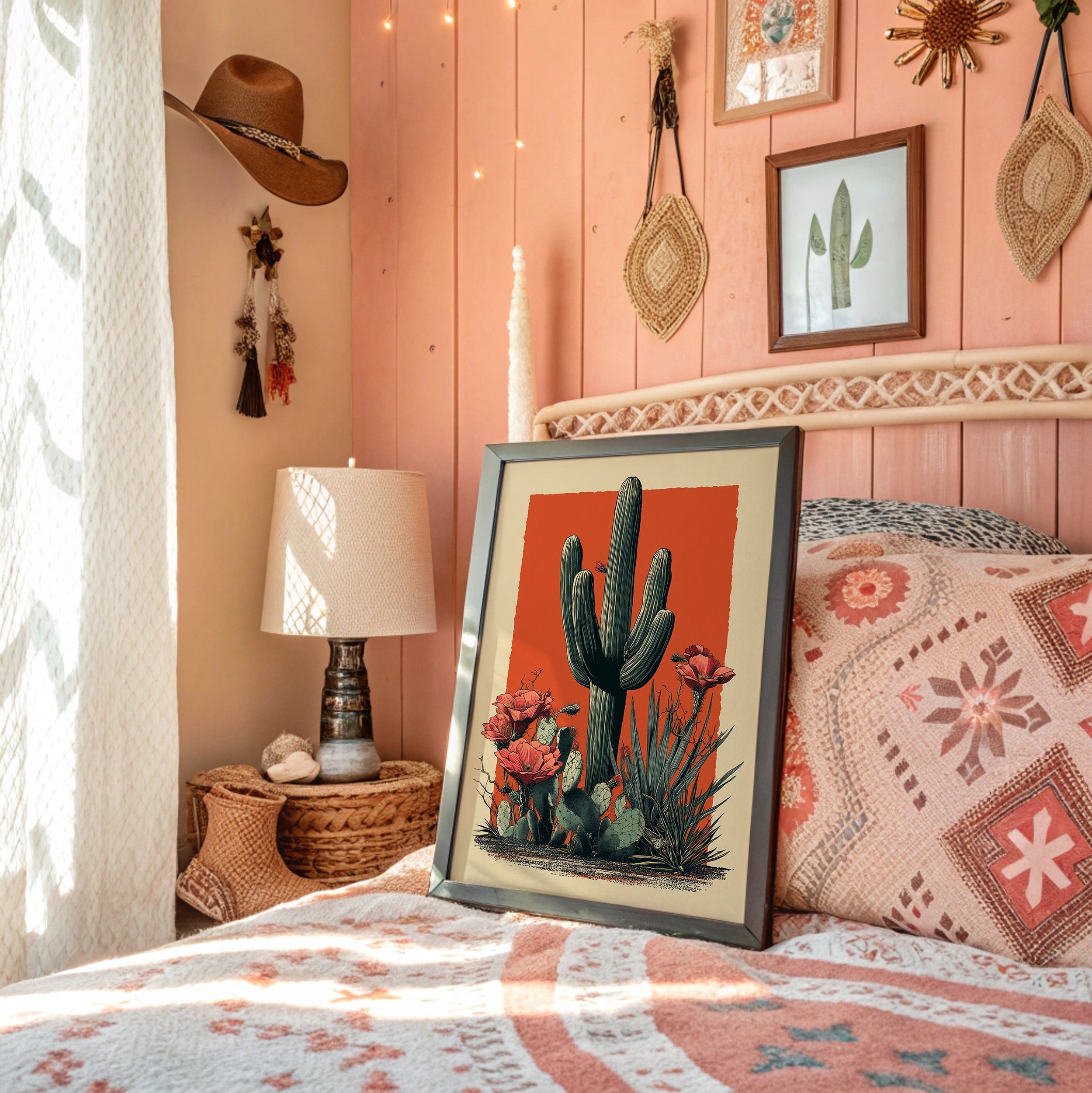 Saguaro Tales In Coral Sunset