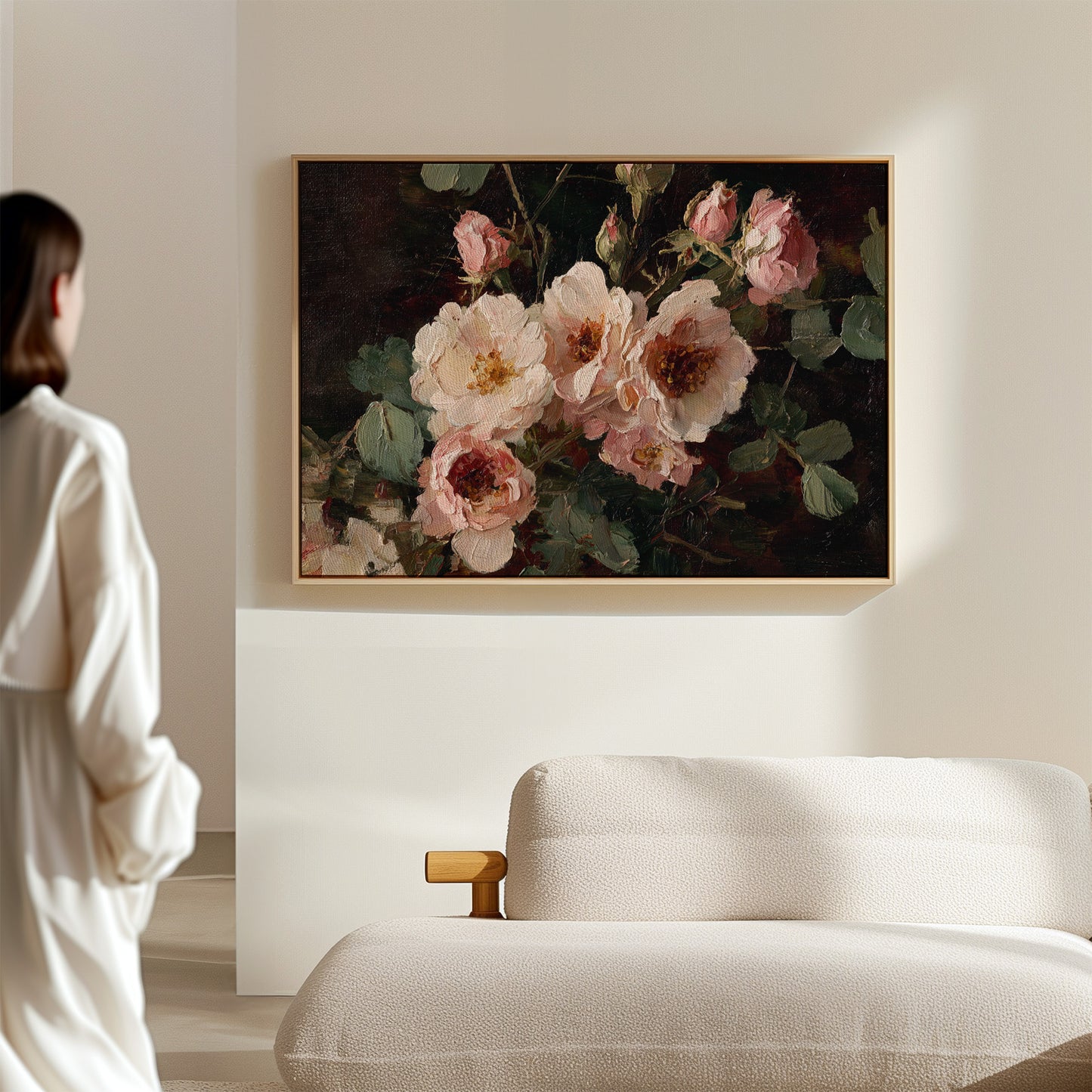 Blush Petals Dance In Lamplight