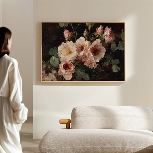 Blush Petals Dance In Lamplight