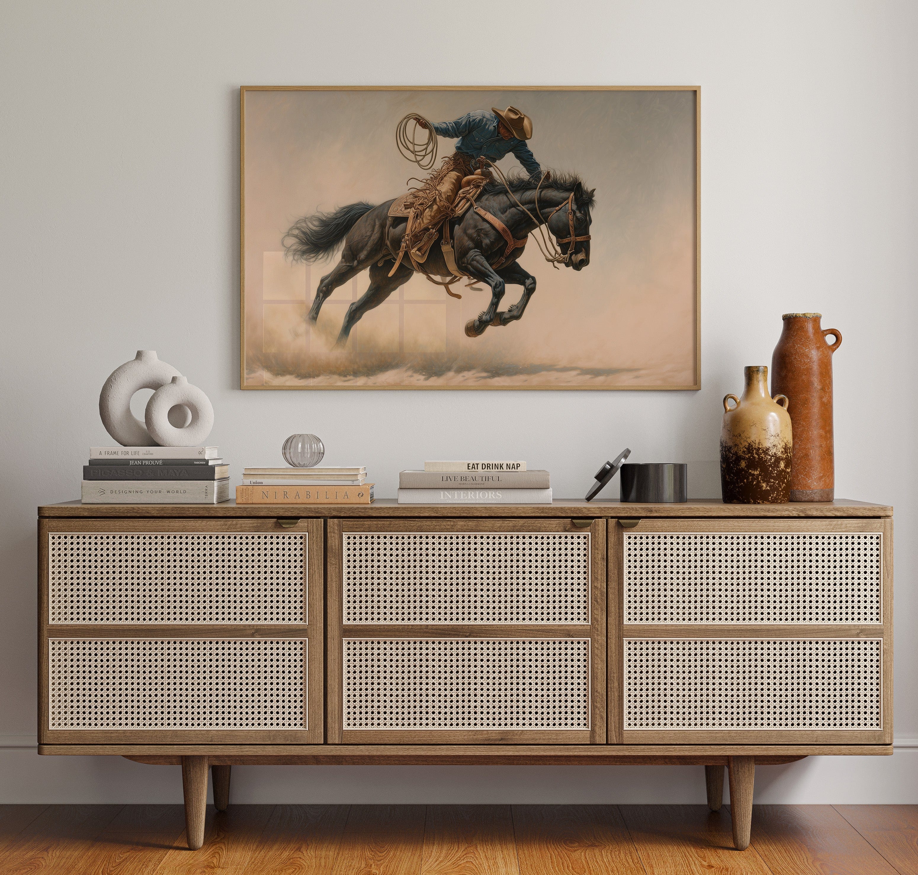 Wild Stallion Dances Through Dust