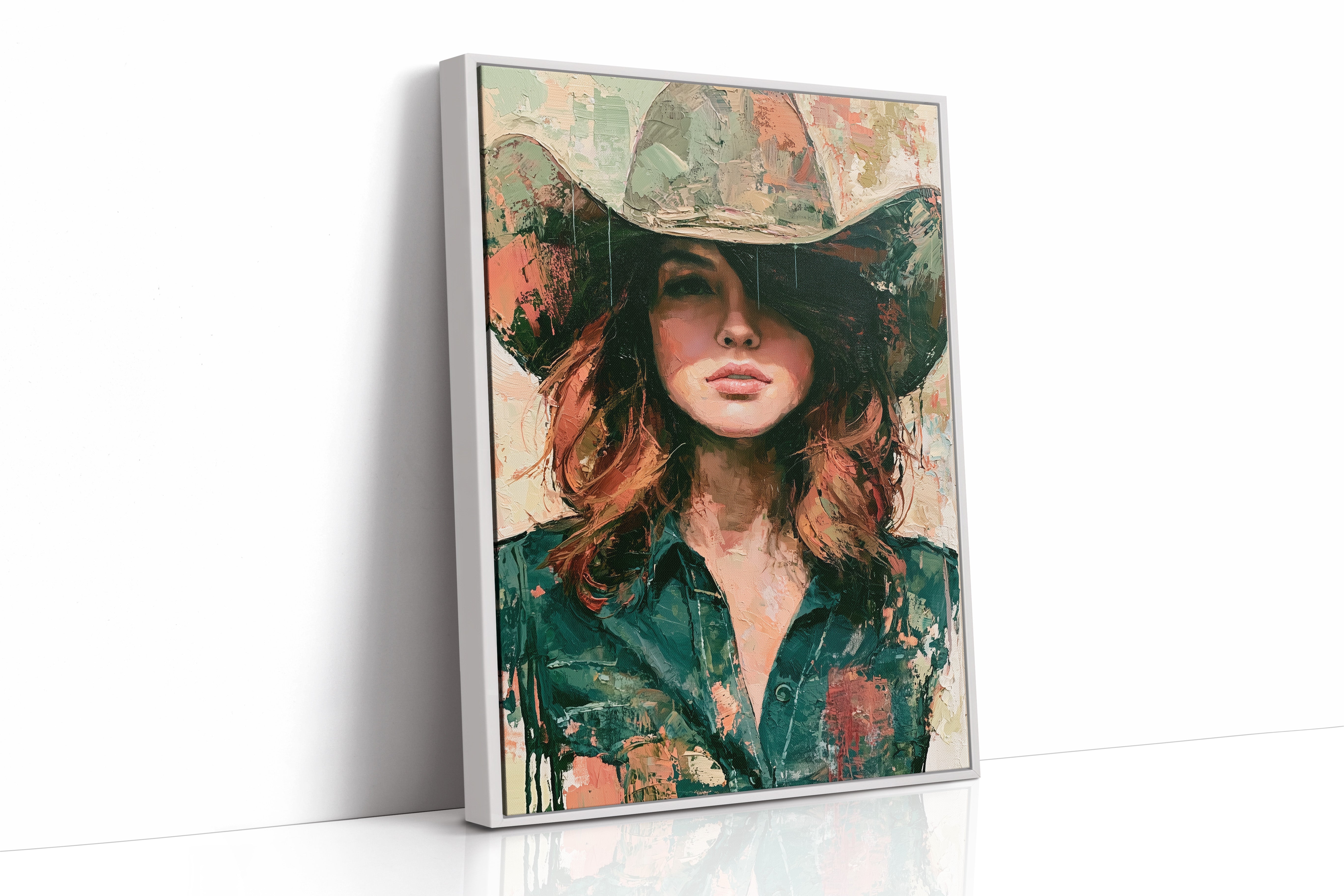 Sage Hat, Coral Light, Steady Gaze