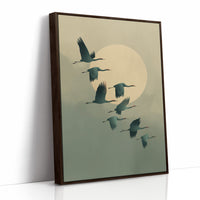 Cranes Dance Across Golden Dawn