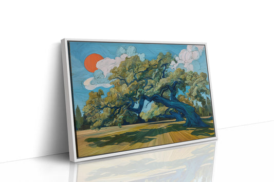 Ancient Oak Bends Toward Sunset