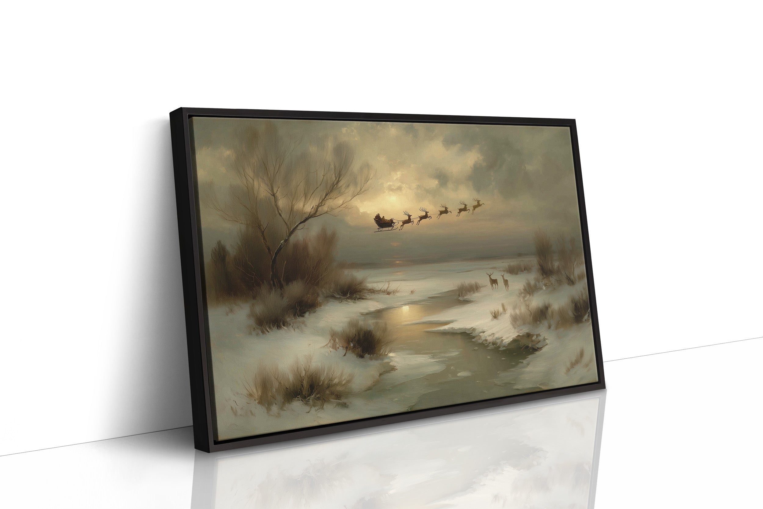 Winter Magic Crosses Moonlit Stream