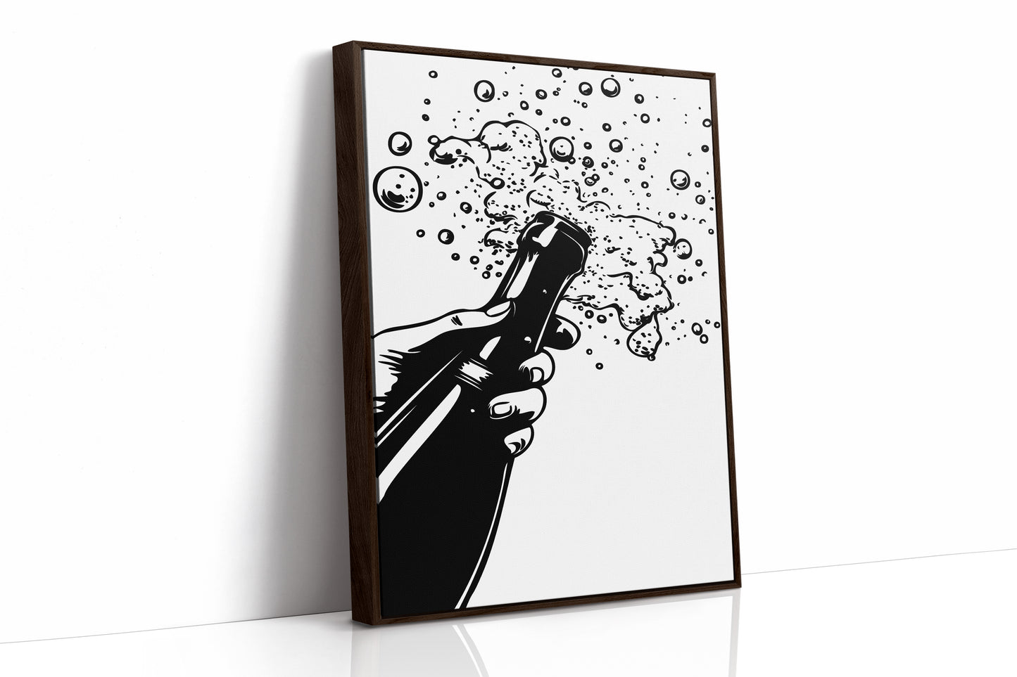 Bubbles Dance Their Midnight Toast