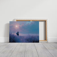 Twilight Rider Crosses Misty Waters