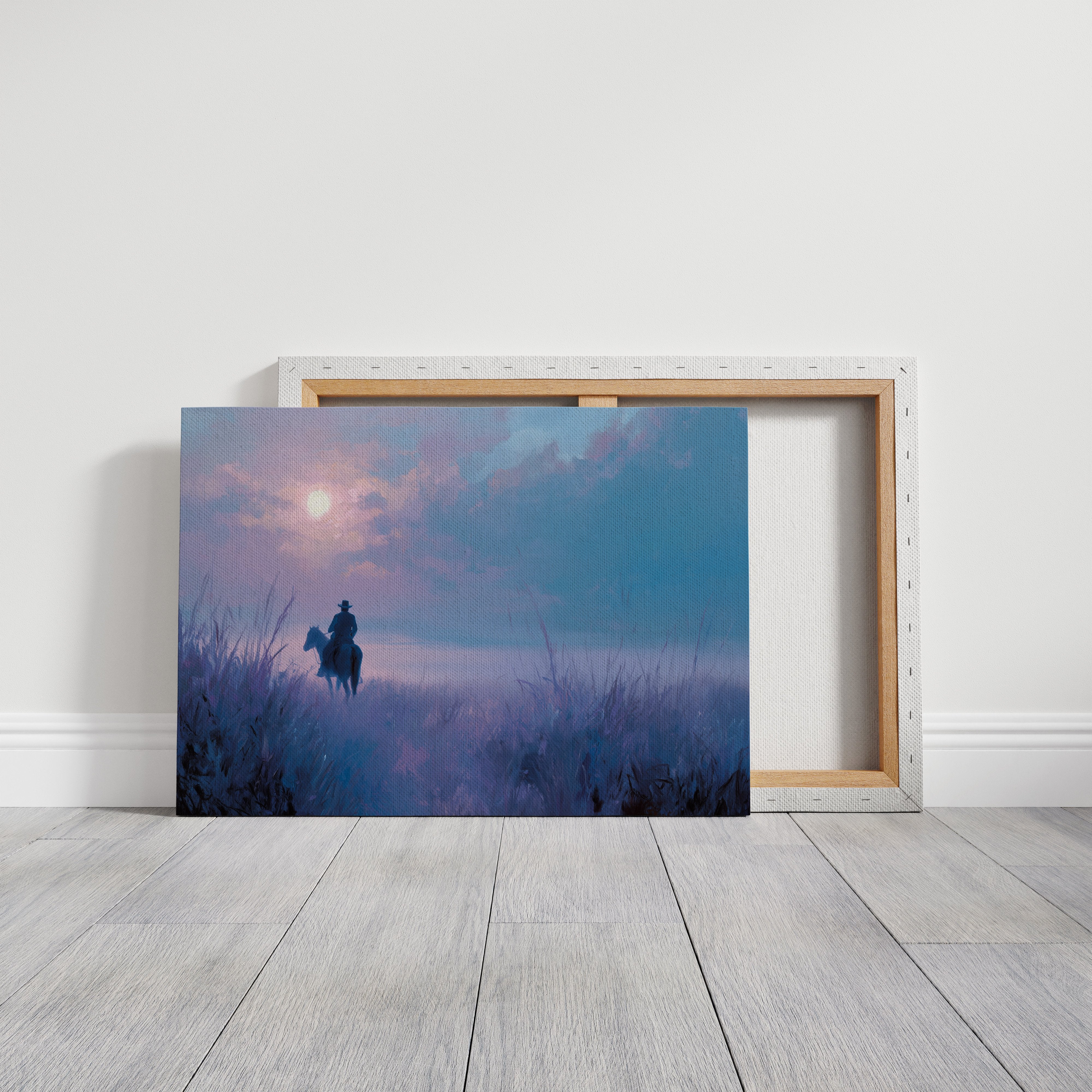 Twilight Rider Crosses Misty Waters