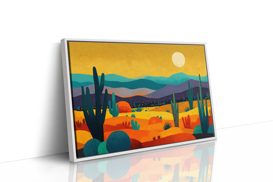 Saguaros Dance Under Golden Moons