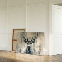 Noble Stag Against Winter Wood