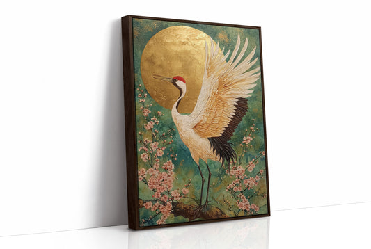 Sacred Crane Greets Golden Dawn