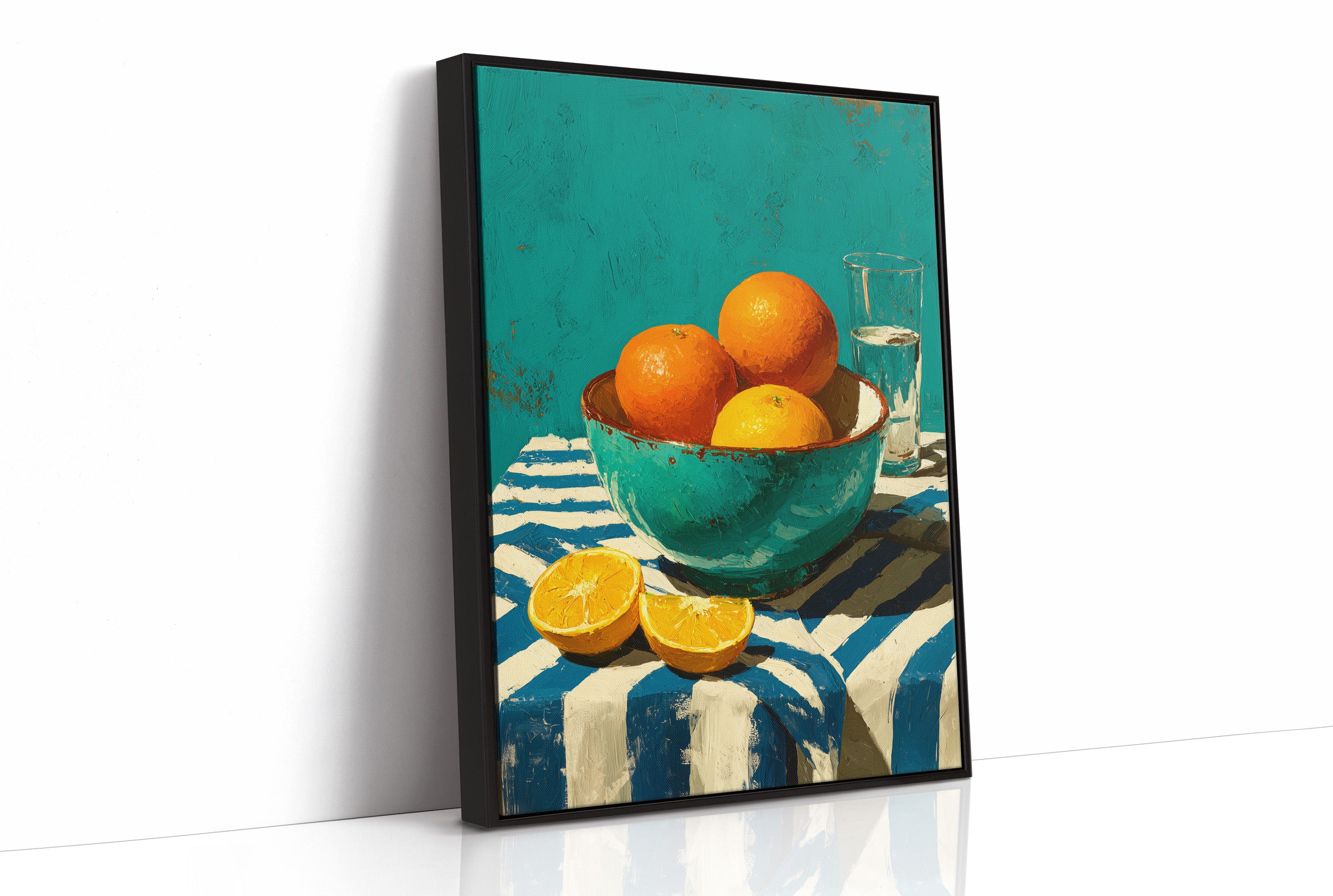 Oranges on Blue Stripes