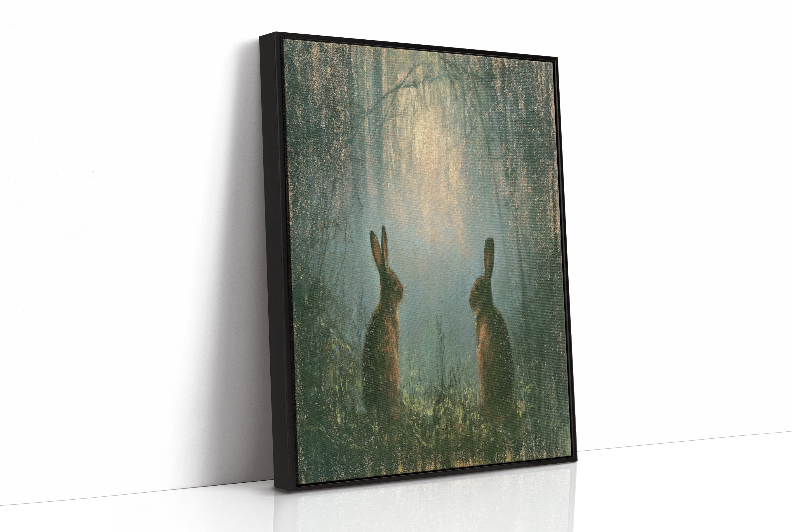 Two Hares In The Green Hush