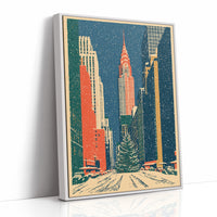 Snowy New York Skyline Christmas