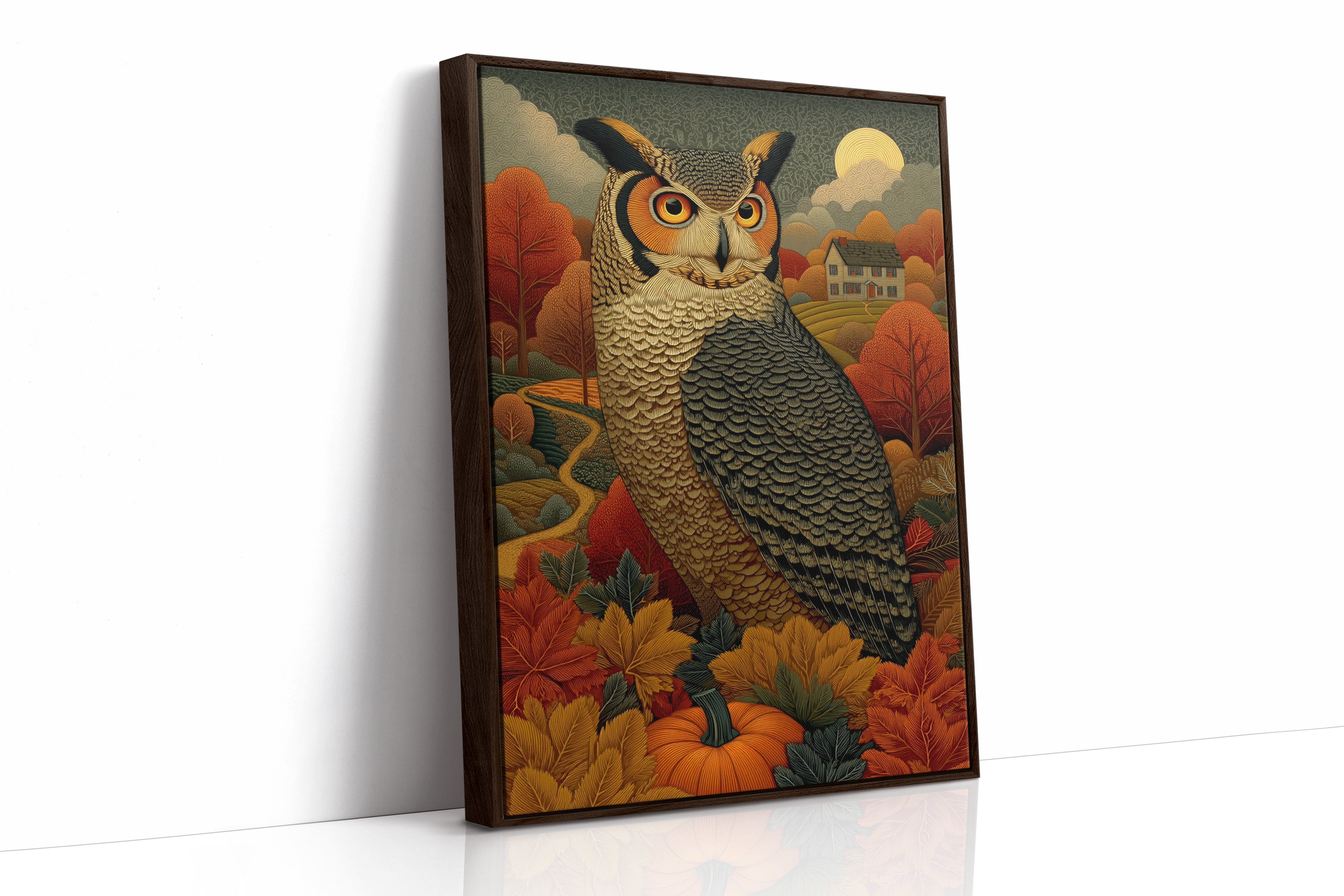 Autumn Moon Watches The Farmhouse