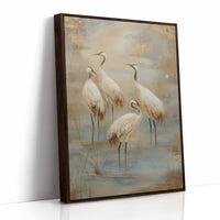 Cranes Dance In Morning Mist