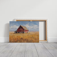 Weathered Red Against Golden Fields