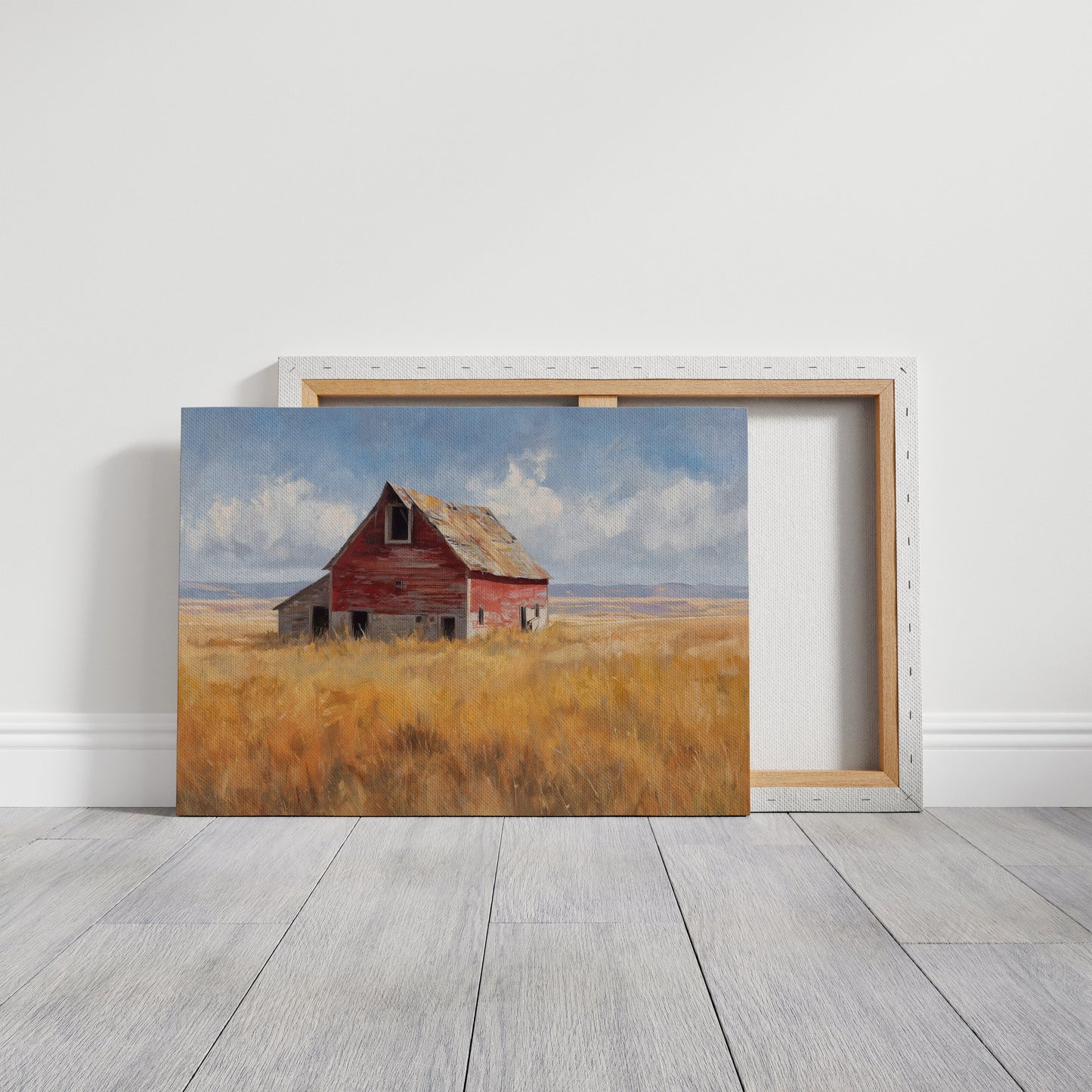 Weathered Red Against Golden Fields