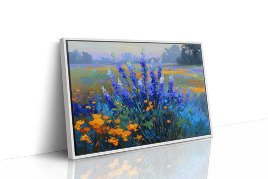 Delphiniums Dance With Golden Poppies