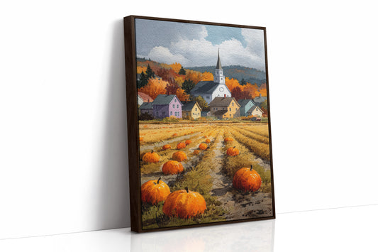 Pumpkins Rest Below Church Spires