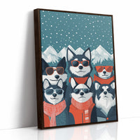 Cool Huskies Chase Winter Stars