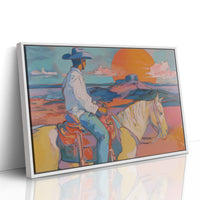 Sunset Paints A Cowboy's Trail