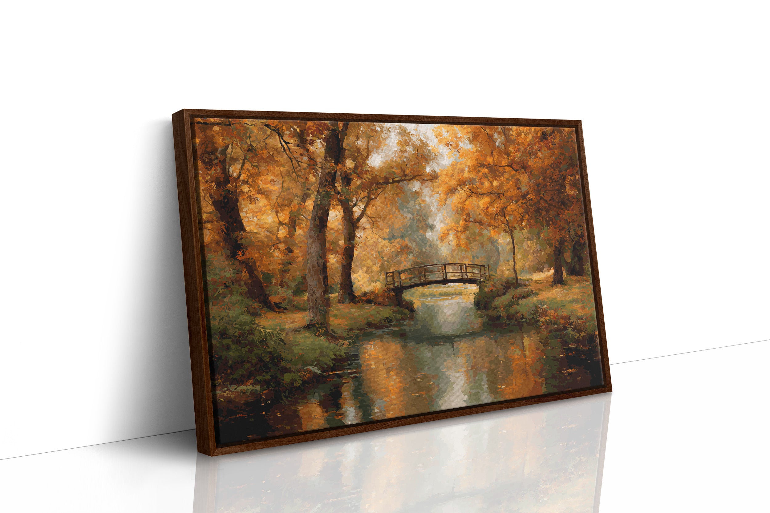 Amber Bridge Over Tranquil Waters