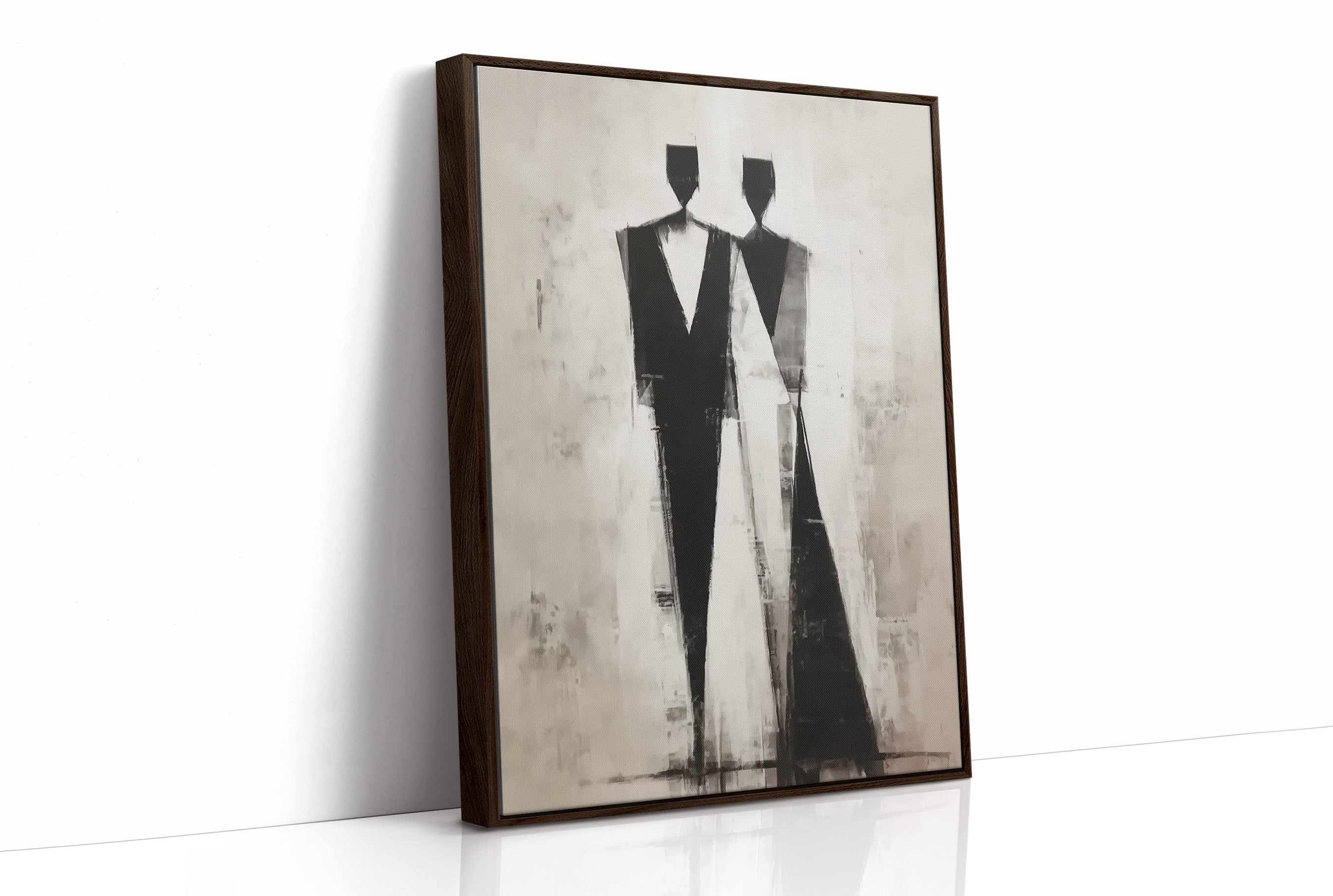 Monochrome Figures Dance Through Fog