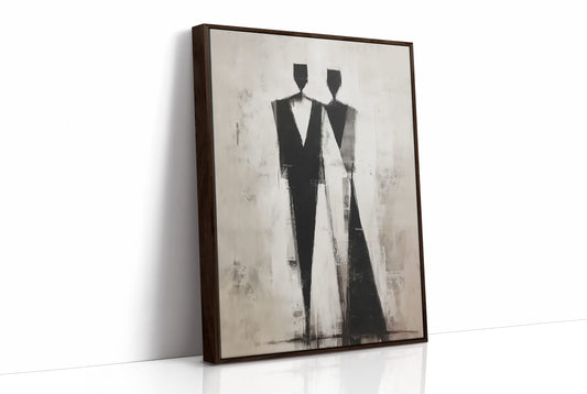 Monochrome Figures Dance Through Fog