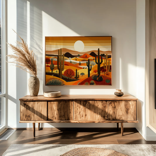Saguaros Dance Under Desert Sunset