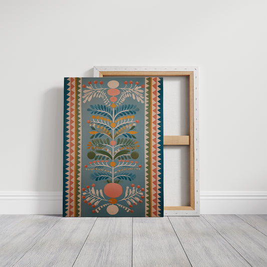 Folk Bloom in Summer Blue