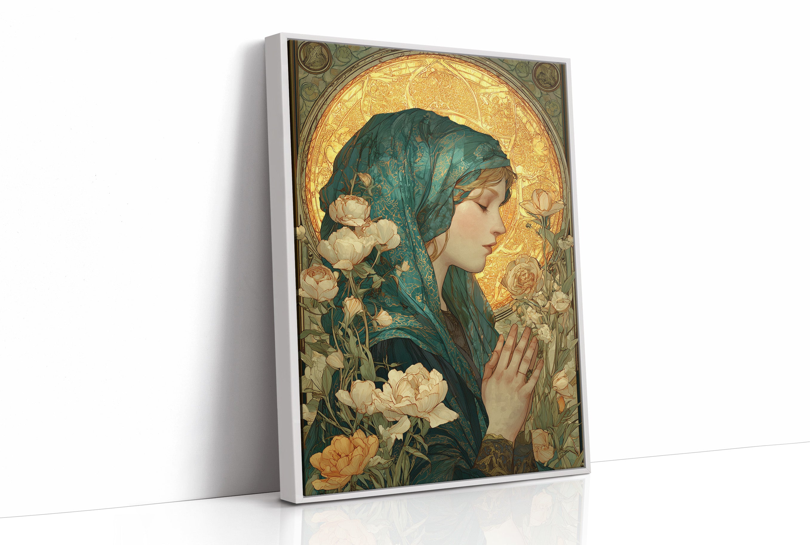 Prayer Among Gilded Peonies