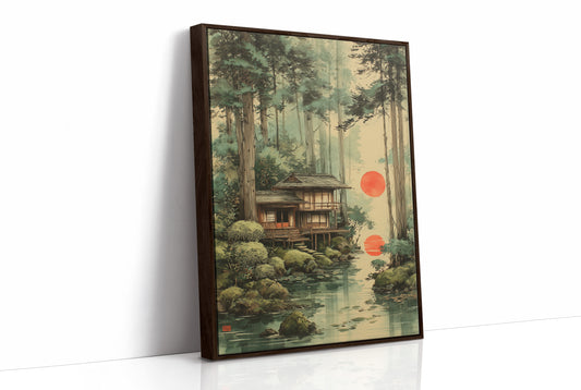 Forest Lake Teahouse At Sunset