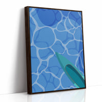 Surfboard Glides Through Crystal Waters