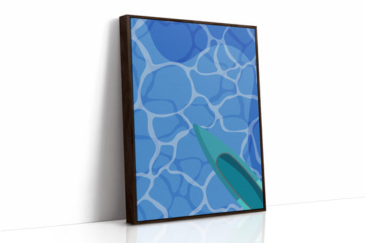 Surfboard Glides Through Crystal Waters