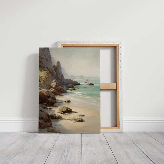 Coastal Whispers Against Rugged Stone