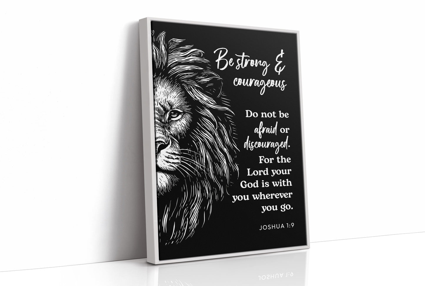 Be Strong and Courageous Lion Scripture