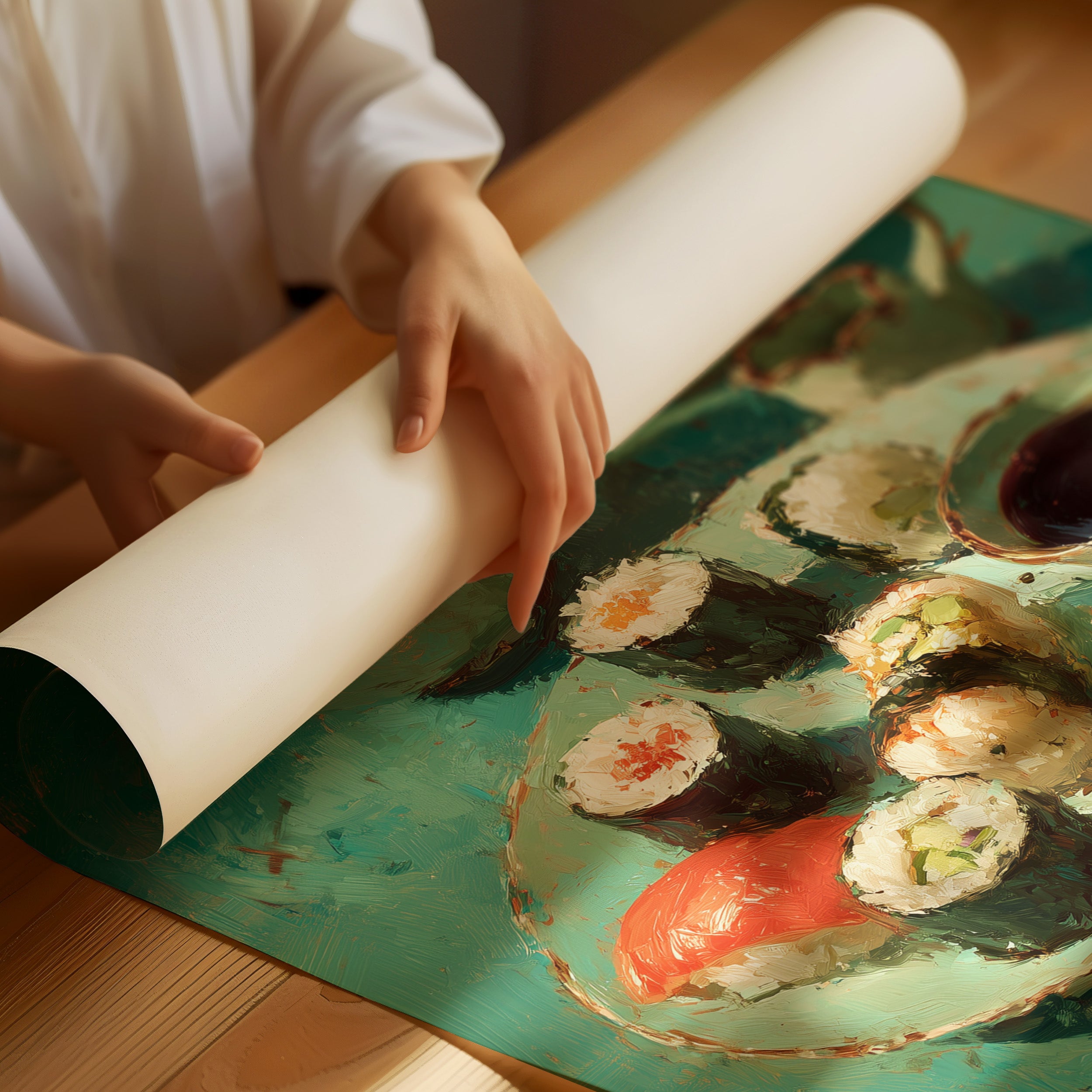 Sushi in Teal Shadow