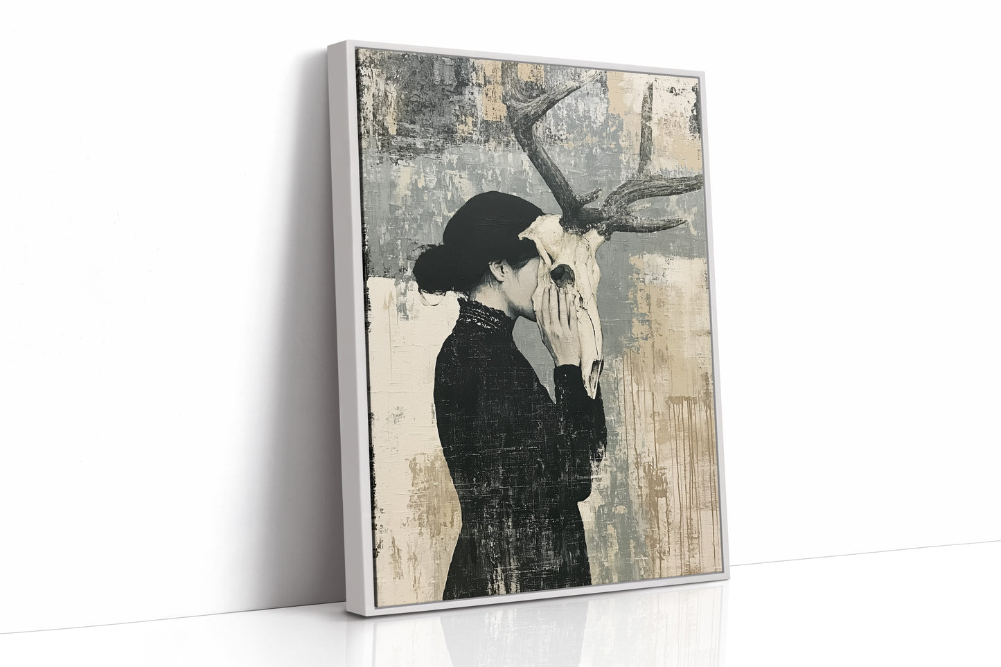 The Mask She Wears: Woman with Antlered Skull