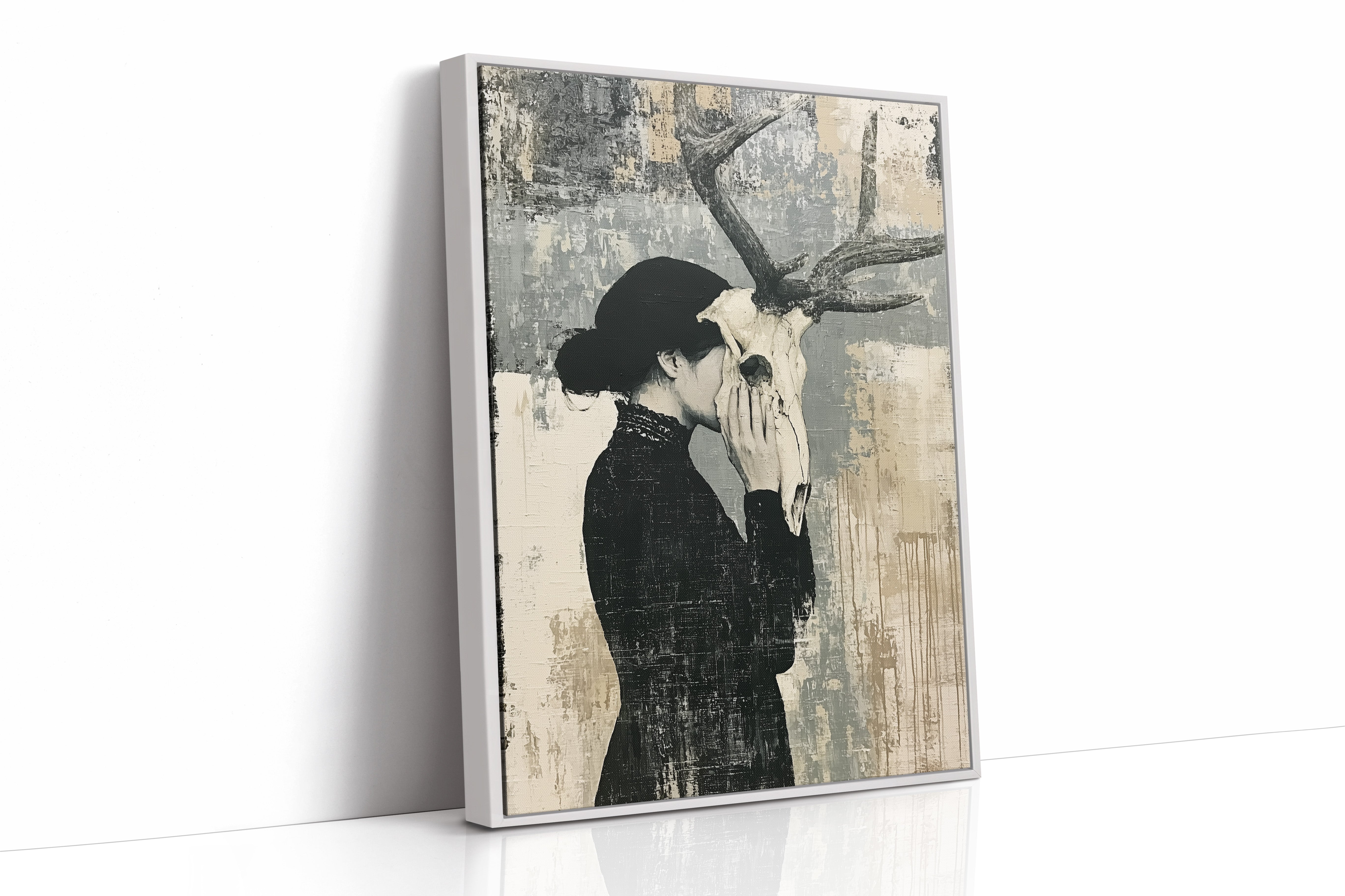 The Mask She Wears: Woman with Antlered Skull