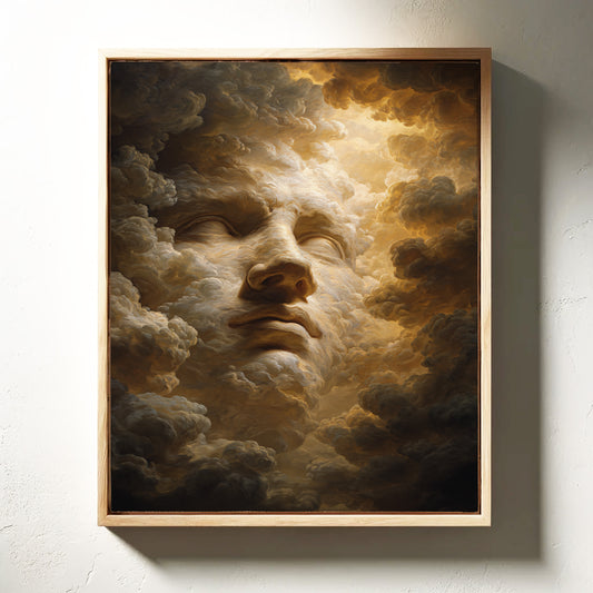 A Face Amongst Golden Clouds