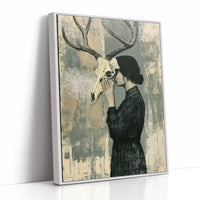 Behind the Skull: Woman with Antlers in Profile