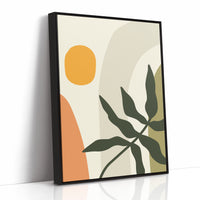 Sunlit Leaves Against Soft Curves