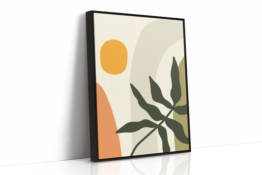 Sunlit Leaves Against Soft Curves