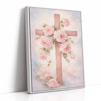 Blossoming Faith Embraces Wooden Cross