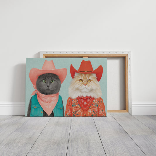 Cowboy Cats Ride At Dawn