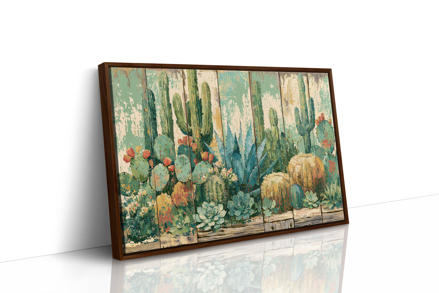 Desert Garden on Weathered Wood