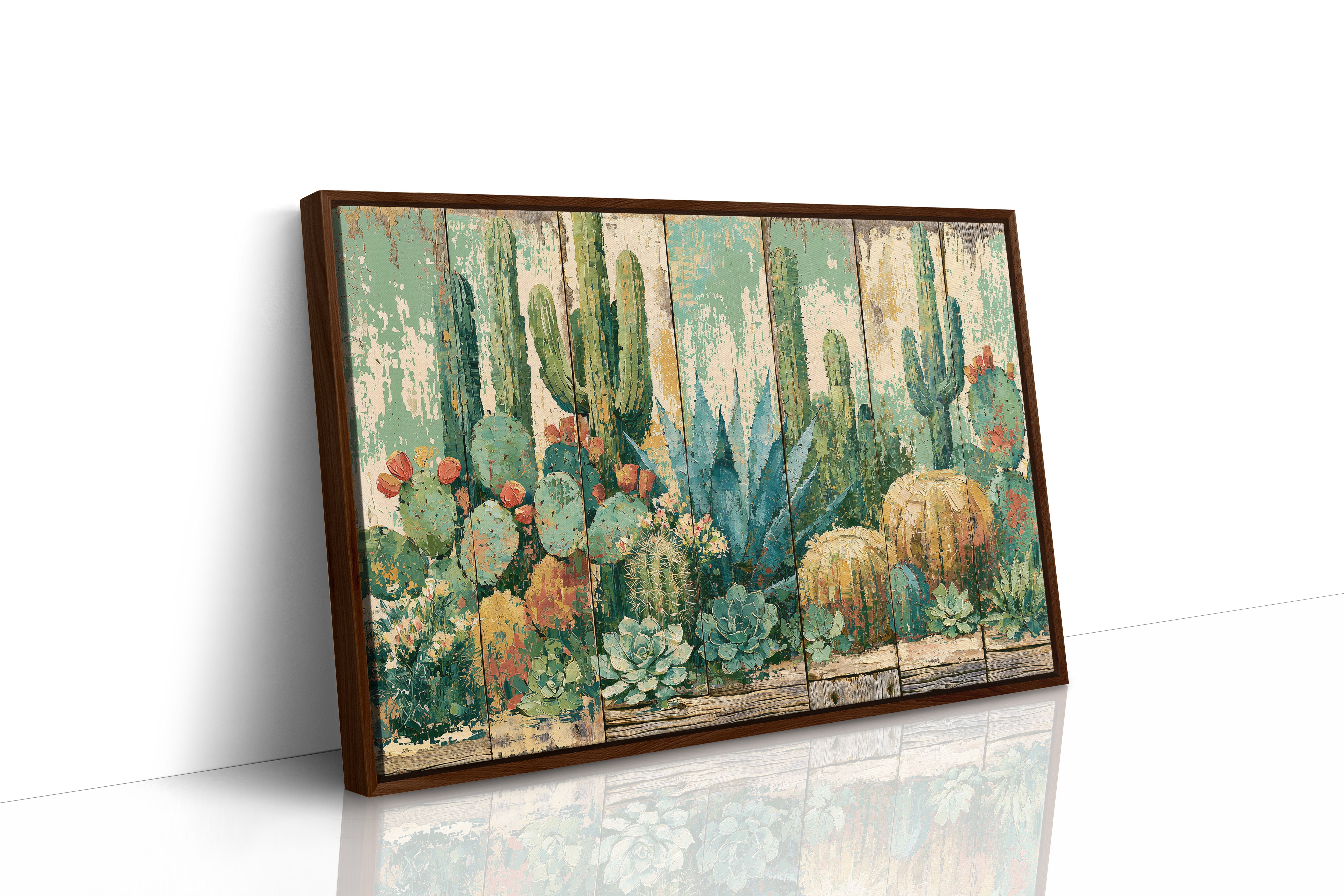 Desert Garden on Weathered Wood